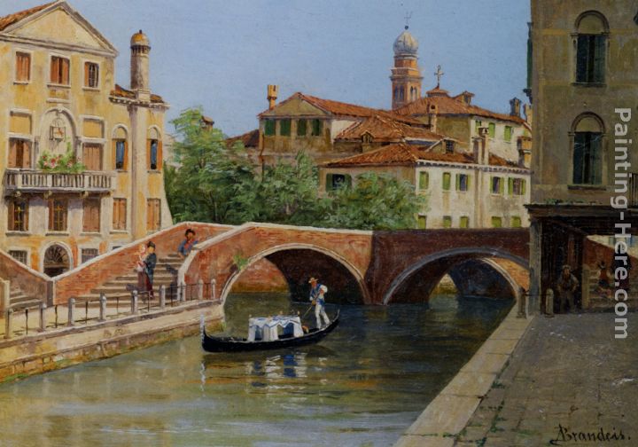 A Venetian Bridge painting - Antonietta Brandeis A Venetian Bridge art painting